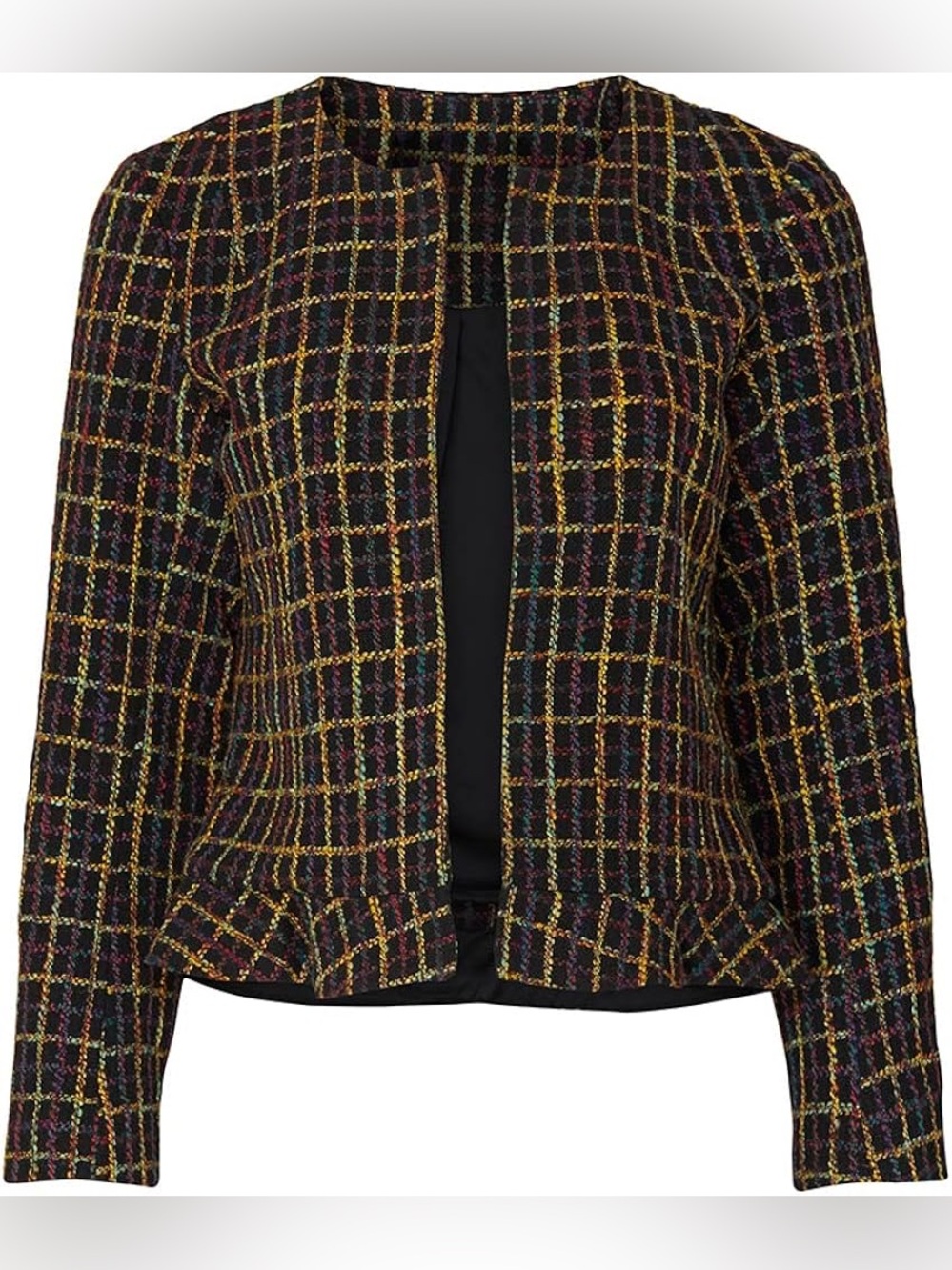 Womens Multi-Color Tweed Jacket - Picture 3 of 9